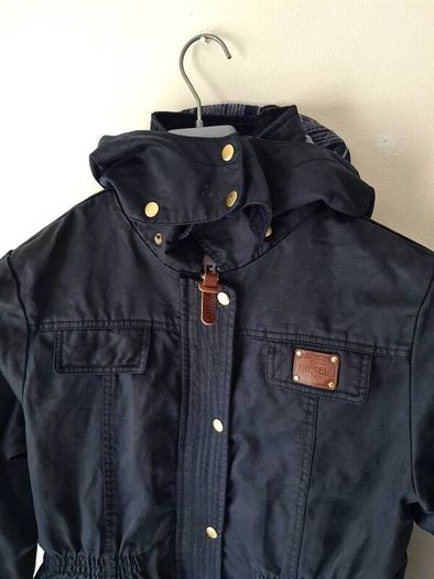 Diesel waxed style parka coat size small pit to pit 18" Navy Cotton/polyester In excellent condition
