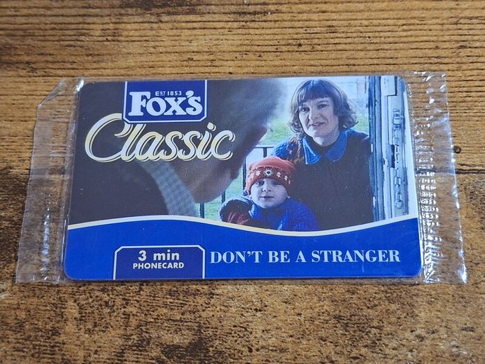 Great Britain UK Phonecard "Fox's Classic Biscuit", mint in wrapper, 3 minutes - free standard postage