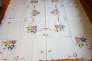 Brand New Portuguese Embroidered Tablecloth and 12 Napkins