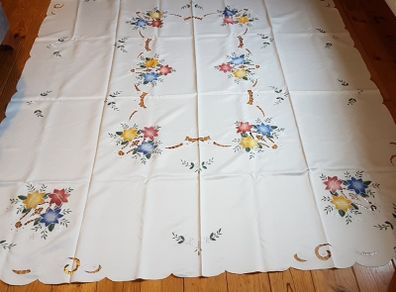 Brand New Portuguese Embroidered Tablecloth and 12 Napkins