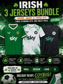 Irish soccer jersey 3 jersey bundle