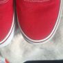 Mens. Red Vans Authentic Trainers Image 5
