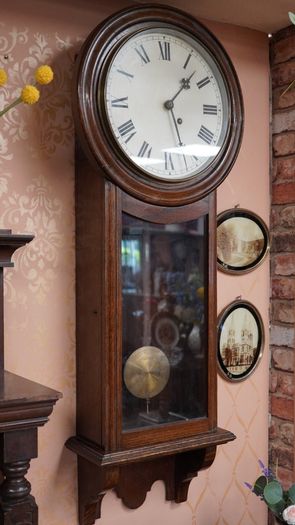 Victorian Oak Wall Clock