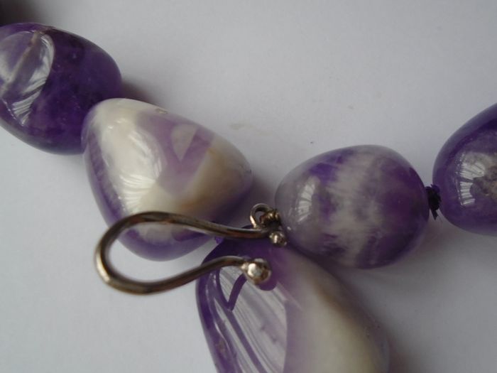 Chunky Amethyst necklace. Statement necklace, Gemstone necklace, Feb birthstone, Jewellery