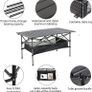Camping Table, Alloy Steel Roll-up Picnic Table with Large Storage and Carrying Bag for Outdoor Picnic, Camping, BBQ, Party, Backyard, Beach (table/95x55x60cm) Image 3