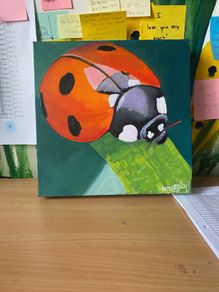 Ladybird acrylic painting