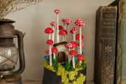 Handcrafted tiny wooden mushrooms