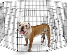 8 Panel Playpen Suitable for Dogs/Puppies/Cats & Rabbits foldable ideal for Indoor/Outdoor use puppy play pen (76cm, Black)