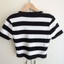 top womens , Top Women, t-shirt  , black and white, short striped T-shirt Basic Image 5