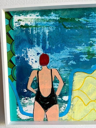 Original Art Swim Art Sea Swim Art Deco Style