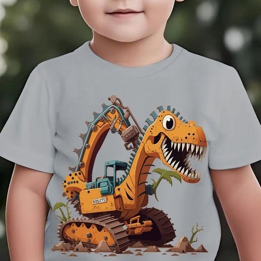 Dinosaur Excavator Element Print T -shirt