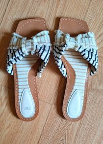Flat Striped Sandals Zara