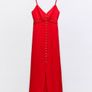 Zara Linen blend strappy midi Dress Image 7