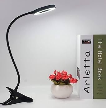 SALE | LED Clip Light, Desk Clamp Lamp 10 Dimmable Brightness 3 Light Modes, 360 Degree Flexible Gooseneck Clip Lamp for Reading, Painting, Craft, Studying