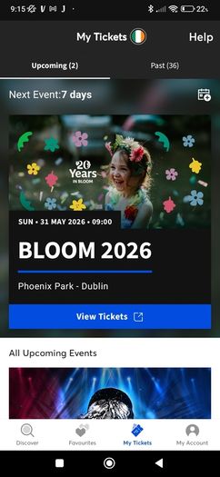 Bloom in the park 31st May - 2 adults & 2 kids tickets