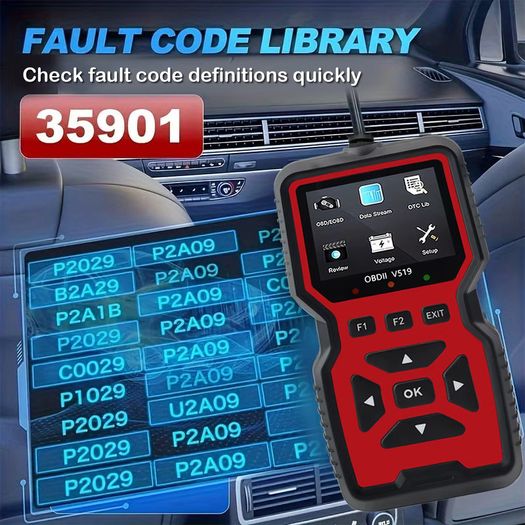 Car OBD2 Scanner Diagnostic Tool Code Reader, Car Voltage Tester Engine Fault Code Scanner Charging Tester Diagnostic Tool V519