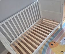 Cot Bed with Mattress (Grey or White)