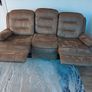 3 and 2 Seater Brown Suede Fabric Reclining Sofa Image 2