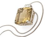 Vintage Citrine Sterling Silver Necklace