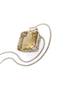 Vintage Citrine Sterling Silver Necklace