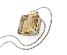Vintage Citrine Sterling Silver Necklace