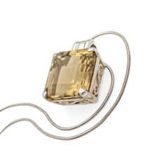 Vintage Citrine Sterling Silver Necklace