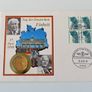 Vintage East Germany & West Germany united Gold plated 1 mark coins in Day of German Unity cover Image 2