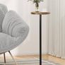 Tall Round Side Table, Small End Table, Drink Table, Pedestal Side Table, livingroom, Brown Image 4