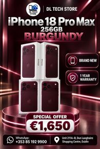 IPhone 18 Pro Max 256gb unlocked irish stock Burgundy