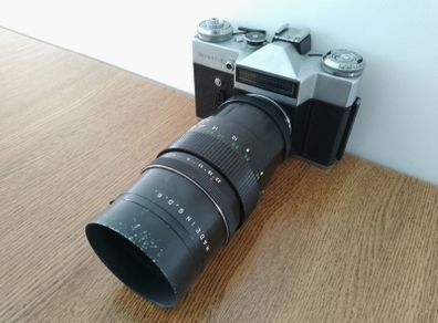 Zenit E Pentacon 4/200 Vintage SLR camera USSR Soviet Russian 35 mm KMZ Refurbished 800154634