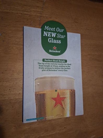 Heineken bartop showcard