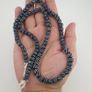 Vintage African white Stripe Black 7.0mm - 7.3mm Glass Beads Necklace Image 8