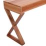 Computer Desk Natural 132x47x77 cm Solid Mahogany Wood Image 2