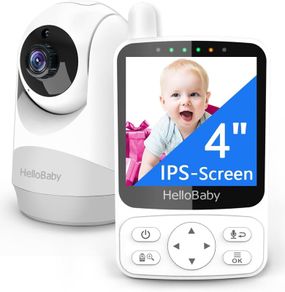 HelloBaby Baby Monitor, 4inch screen, Remote Pan-Tilt Camera