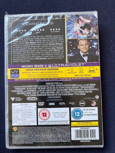 The Great Gatsby, DVD- new