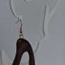 Rich Dark Wood Irregular Hoop Earrings Image 6
