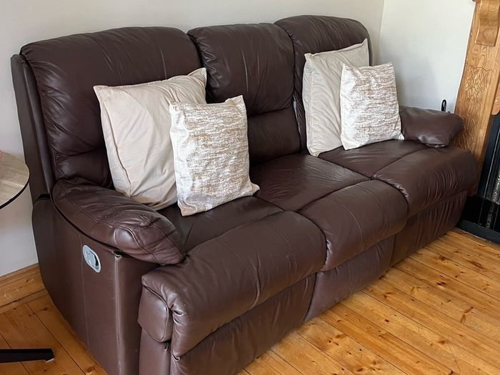 3 seater leather recliner sofa
