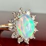 Diamond Ethiopian Opal & Lab-Grown Diamond Ring Image 5