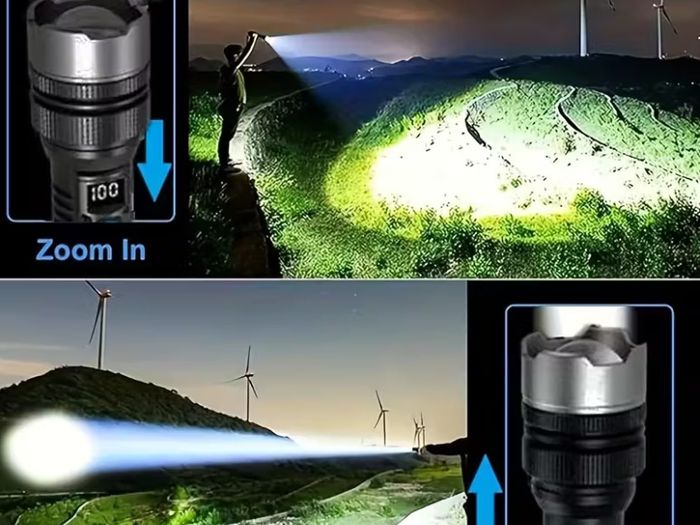 Ultra-Bright LED Flashlight with Digital Display