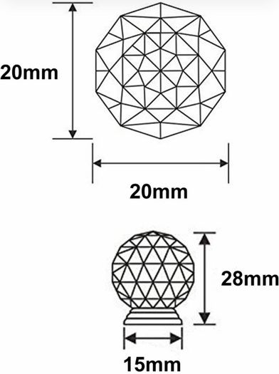 10 X Probrico 20mm Round Glass Kitchen Cabinet Knob Clear Diamond Furniture Drawer Handle Crystal Cupboard Pull with Screws (MULTIPLE AMOUNTS AVAILABLE, SEE DESCRIPTION)
