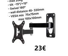TV Monitor Wall Mount Bracket Tilt Swivel 13-27"