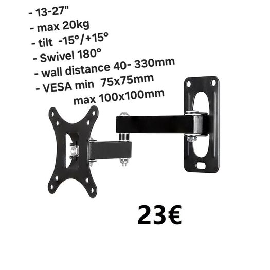 TV Monitor Wall Mount Bracket Tilt Swivel 13-27"