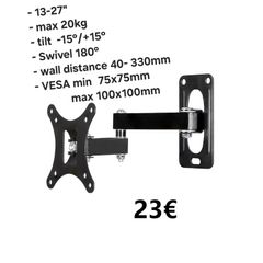 TV Monitor Wall Mount Bracket Tilt Swivel 13-27"