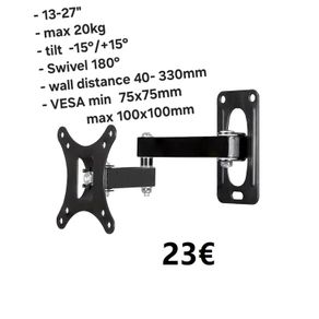 TV Monitor Wall Mount Bracket Tilt Swivel 13-27"