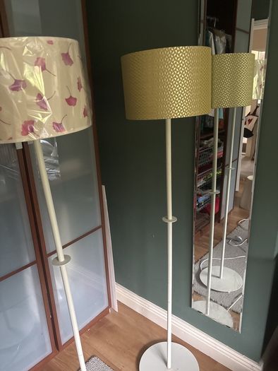 Take your pick - other photos added - 2 Matching ( exactly the same ) Tall Cream / Off White Tall Floor Standing Lamps - will sell individually