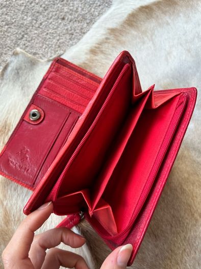 Visconti Womens Red Leather Wallet purse Genuine Leather
