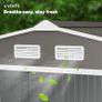 9 x 6FT Outdoor Garden Roofed Metal Storage Shed Tool Box with Foundation Ventilation & Doors Light, Grey Image 7