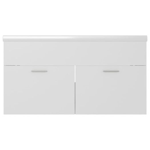 Sink Cabinet with Built-in Basin White Chipboard