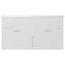 Sink Cabinet with Built-in Basin White Chipboard Image 3