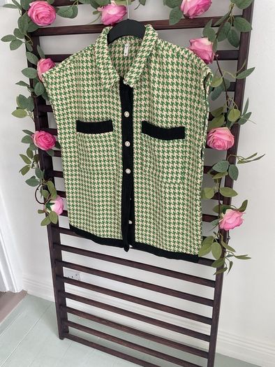 gilet Bnwot Pulz brand houndstooth gilet /waistcoat